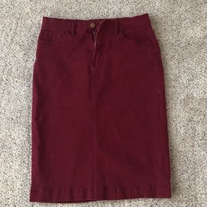 Burgundy Denim Skirt - Main Street Exchange